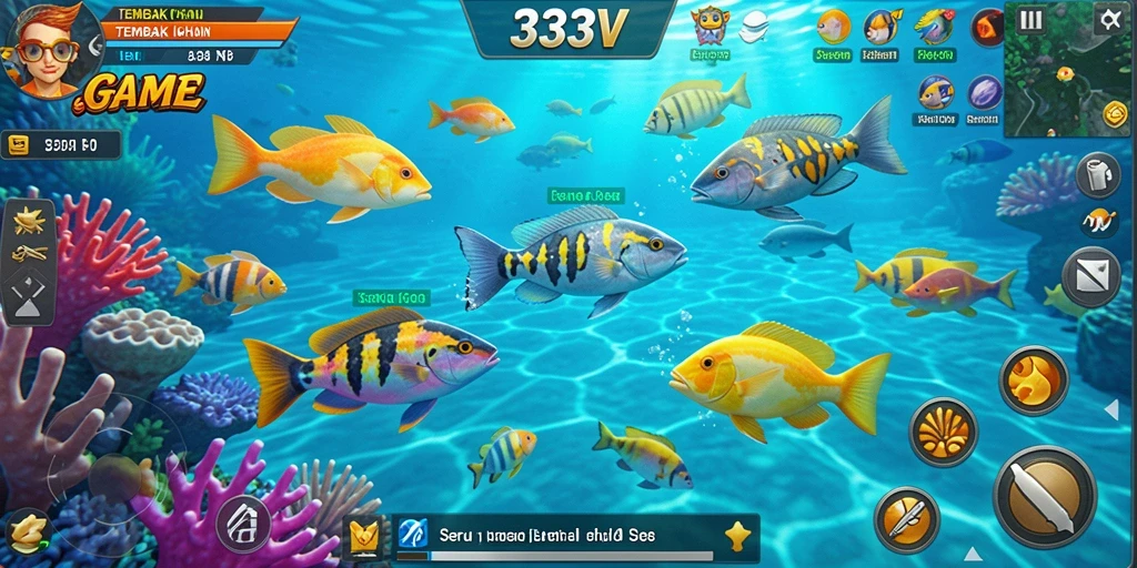 Gameplay seru dalam Tembak Ikan 333V dengan grafis menarik.