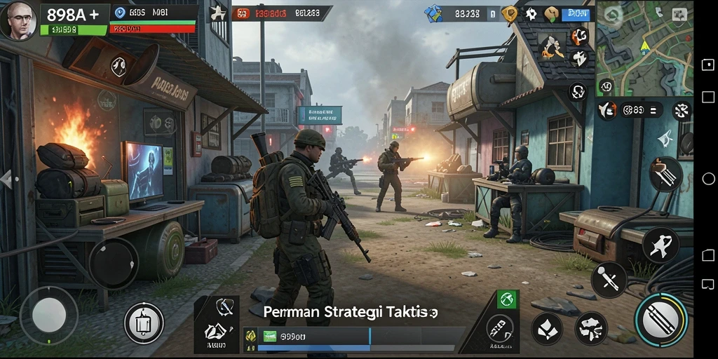 Screenshot utama 898A menunjukkan gameplay yang mendebarkan dan strategis.