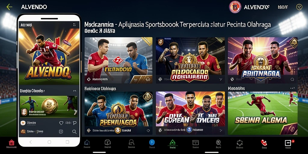 Tampilan gameplay ALVENDO yang menampilkan berbagai opsi taruhan olahraga.