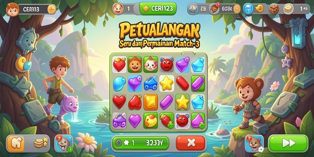 Tampilan gameplay CERI123 yang seru dan penuh warna.