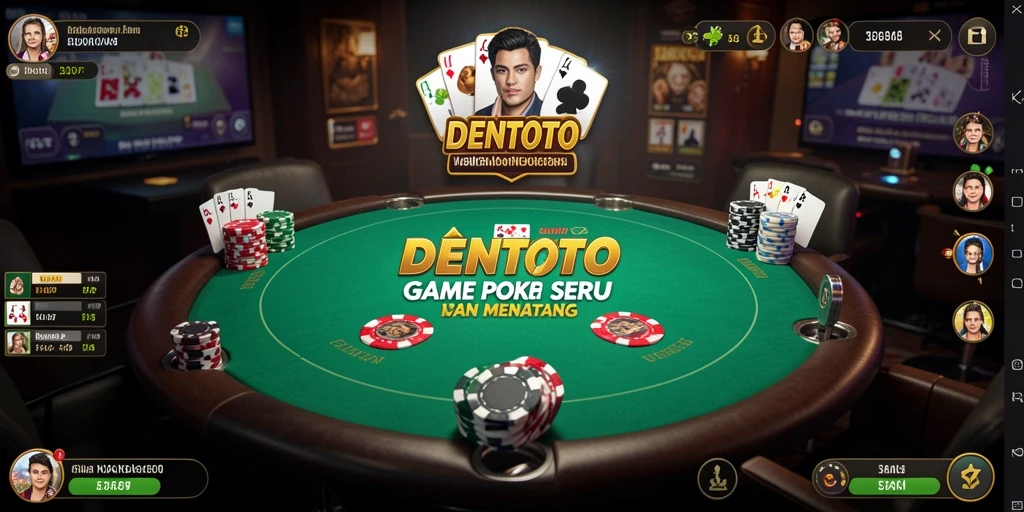 Tampilan seru gameplay Poker di DENTOTO dengan grafis menarik.