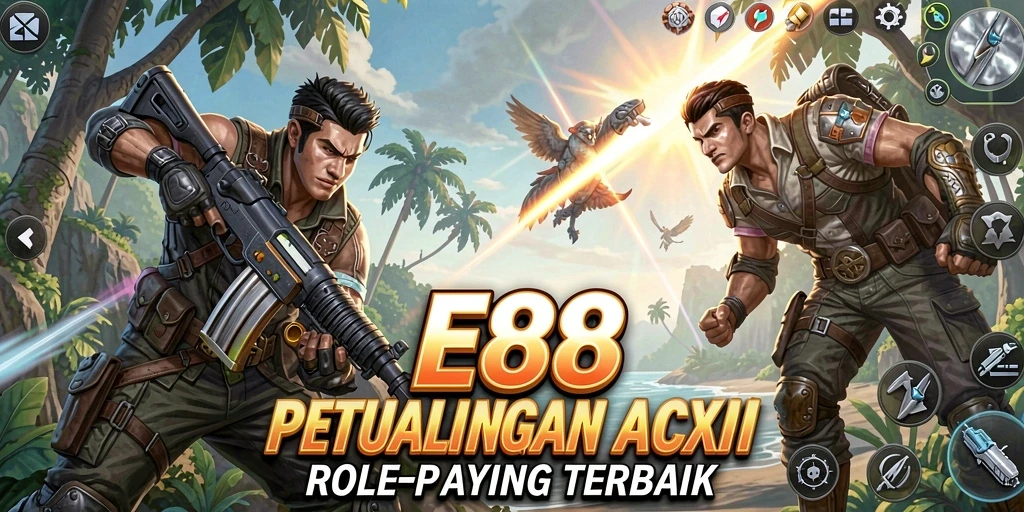 Screenshot menarik dari gameplay E88, menunjukkan pertarungan mendebarkan.