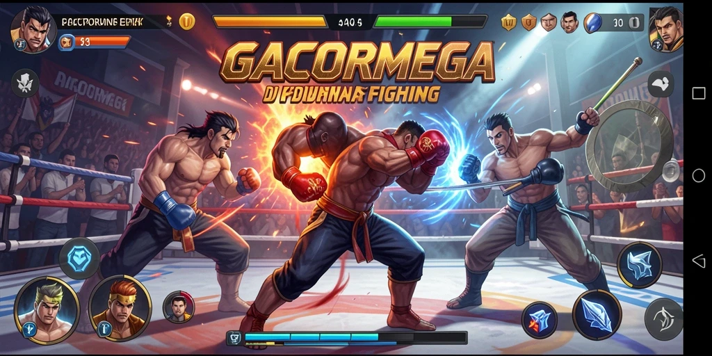 Screenshot utama GACORMEGA menampilkan aksi pertarungan yang mendebarkan dan grafis yang menakjubkan.