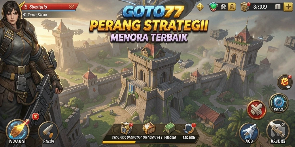 Gameplay GOTO77 dengan menara yang unik dan serangan musuh yang menegangkan.