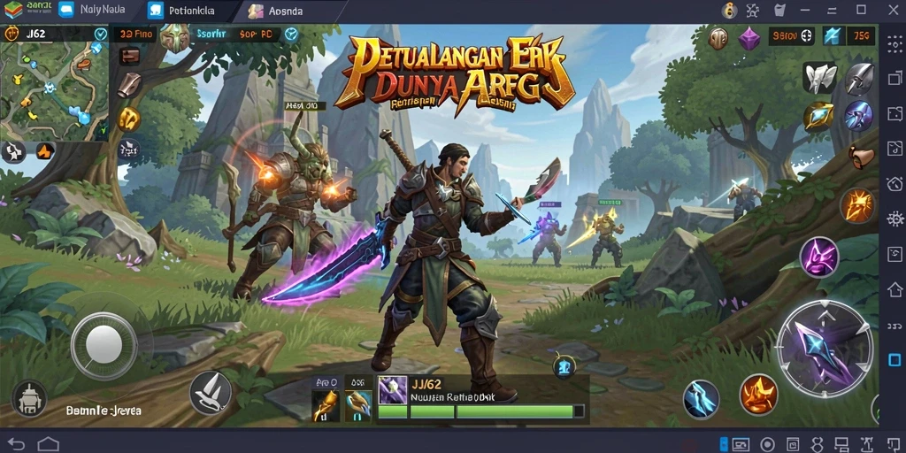 Tampilan gameplay memukau dari petualangan ARPG JJ62.