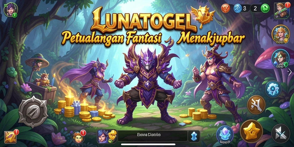 Tampilan gameplay LUNATOGEL dengan aksi seru dan karakter unik.