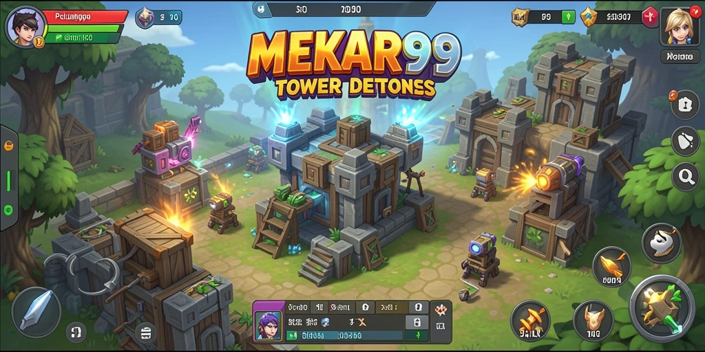 Gameplay seru MEKAR99 dalam menghadapi gelombang musuh.