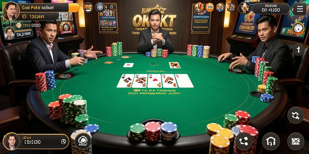 Screenshot gameplay poker OKJKT dengan tampilan yang menarik dan interaktif.