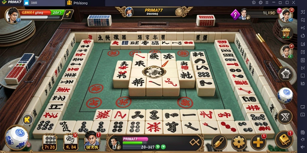 Tampilan gameplay PRIMA77 yang menampilkan aksi Mahjong seru.