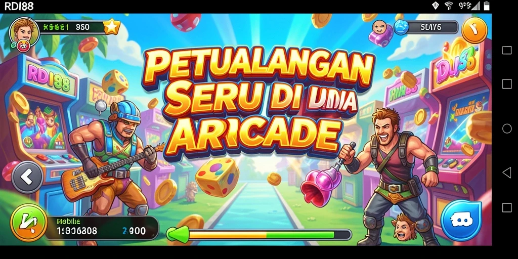 Tangkapan layar RDI88 menampilkan intensitas gameplay arcade yang seru.