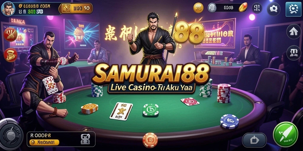 Tampilan gameplay yang menawan dalam aplikasi Live Casino SAMURAI88.