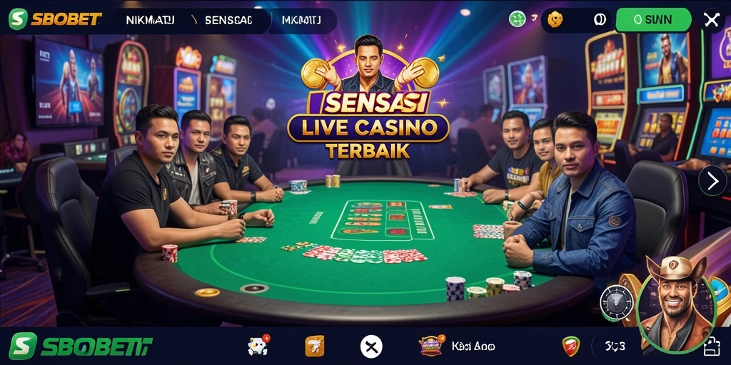 Tampilan menarik dari gameplay Live Casino SBOBET.