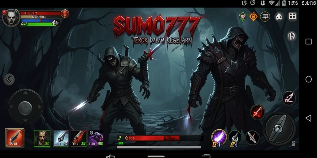 Tampilan gameplay SUMO777 yang menegangkan dengan suasana Horror yang mencekam.