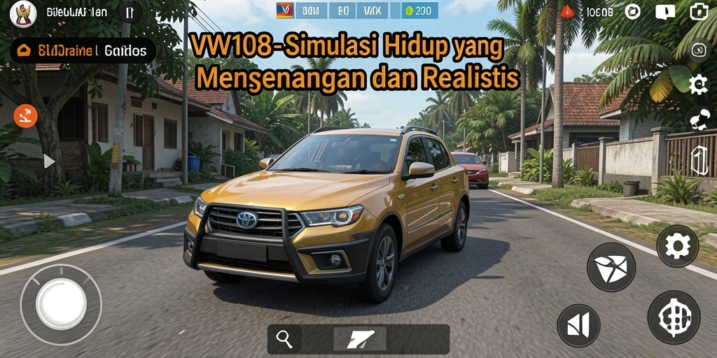 Screenshot gameplay VW108 menampilkan interaksi karakter dalam dunia simulasi.