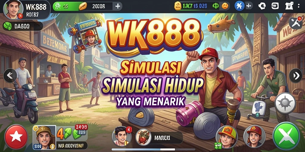 Tangkapan layar gameplay WK888 dengan interaksi karakter yang menarik.