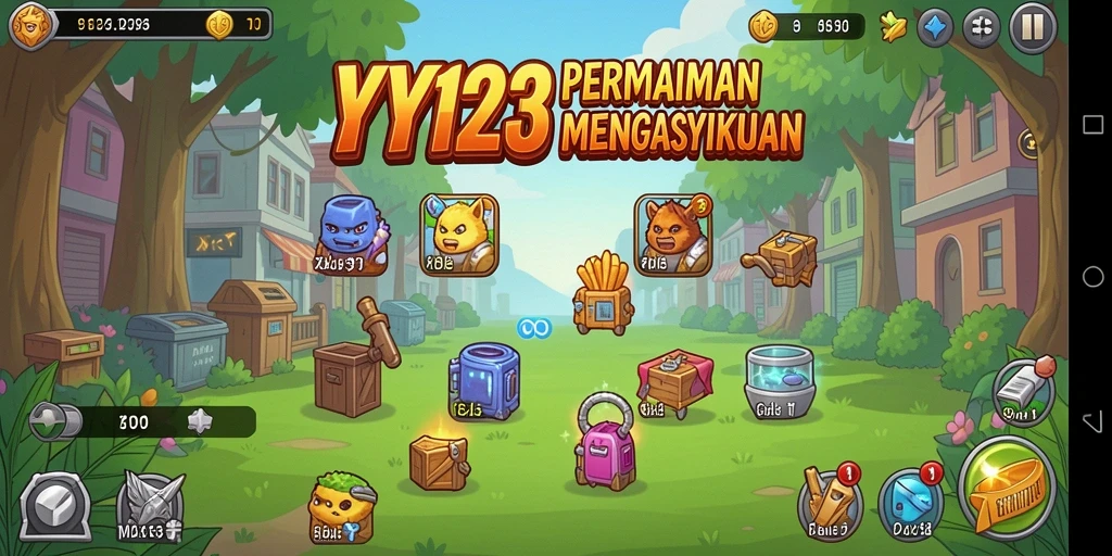 Screenshot utama YY123 menunjukkan gameplay Idle yang menarik.
